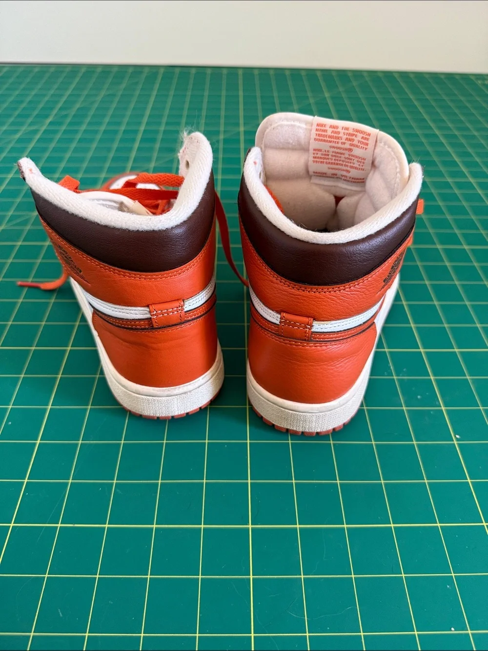 Nike High-Top Sneakers in Orange and White